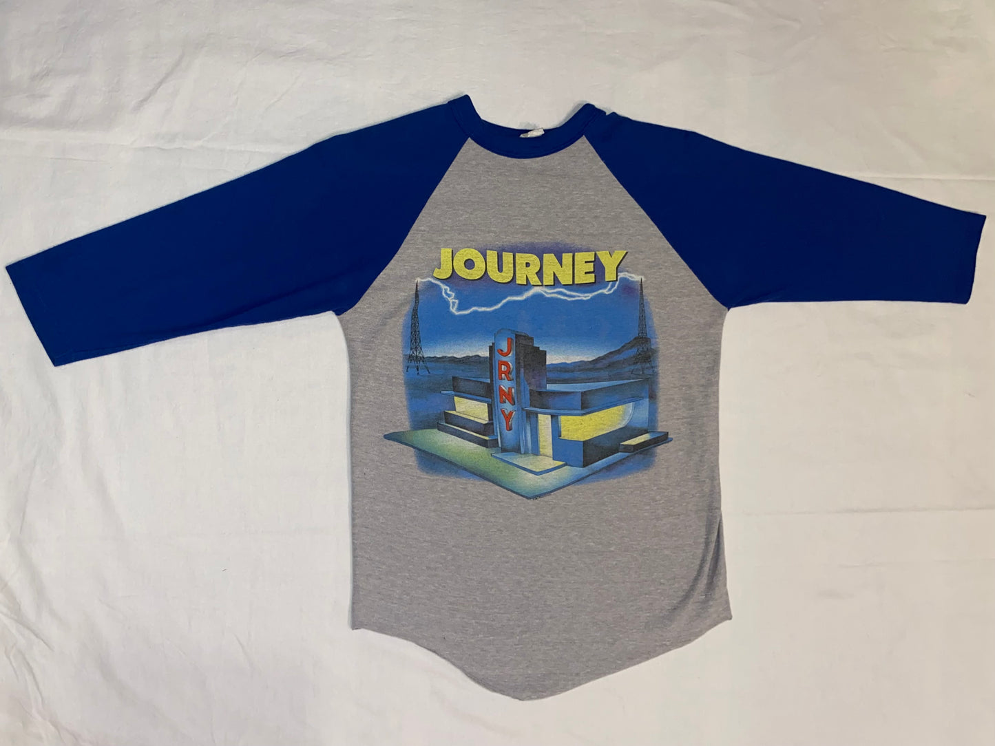 1986 Journey "Raised On Radio World Tour" Raglan 3/4 Sleeve Vintage Shirt